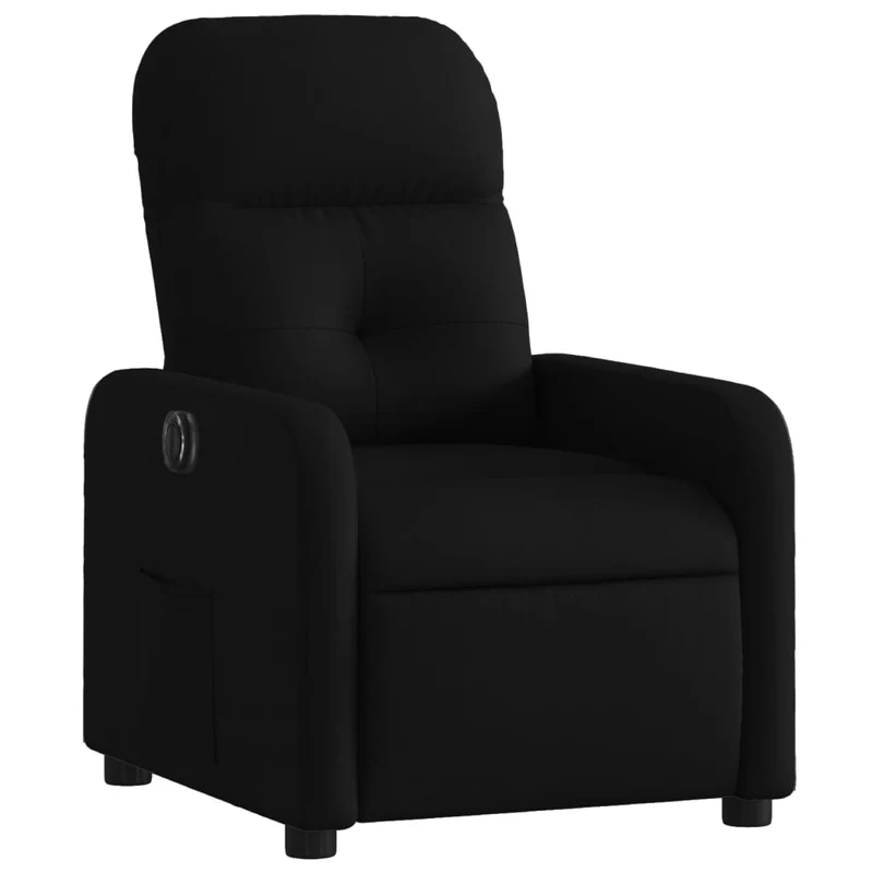 Fauteuil relax TV fonction d'inclinaison électrique très confortable en tissu noir DEC028488