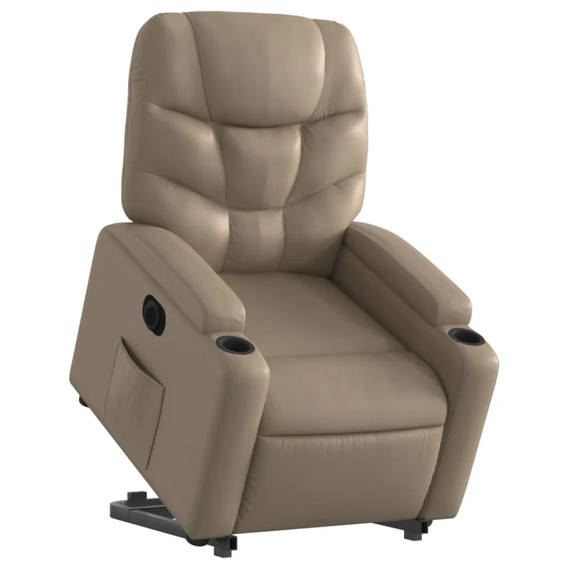 Fauteuil relax TV fonction de levage électrique très confortable en PVC couleur cappuccino DEC028247