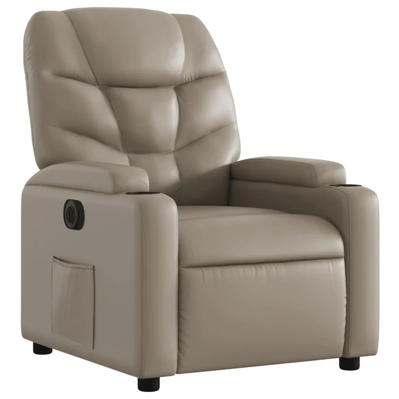 Fauteuil relax TV fonction d'inclinaison électrique très confortable en PVC cappuccino DEC028245