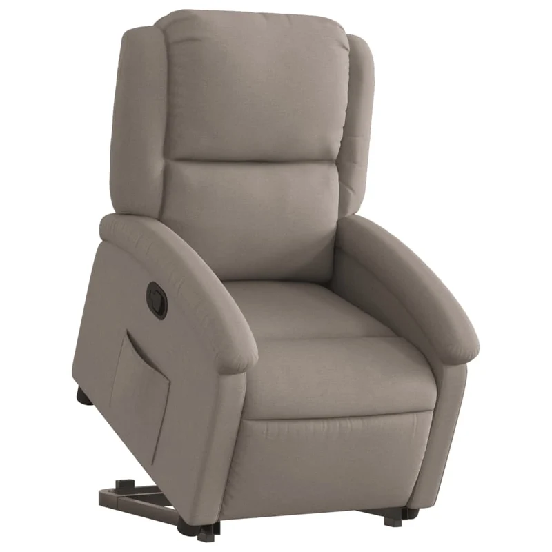 Fauteuil relax TV rembourrage confortable fonction de levage électrique en tissu taupe DEC028200