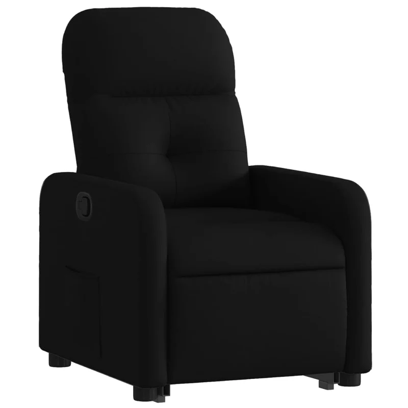 Fauteuil relax TV rembourrage confortable fonction de levage électrique en tissu noir DEC028115