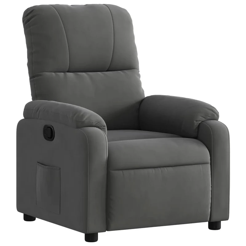 Fauteuil relax TV rembourrage confortable fonction d'inclinaison manuelle en tissu microfibre gris DEC027961