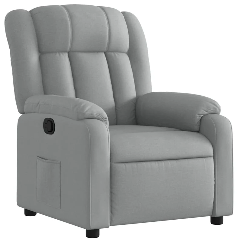 Fauteuil relax TV rembourrage confortable fonction d'inclinaison manuelle en tissu gris clair DEC027903