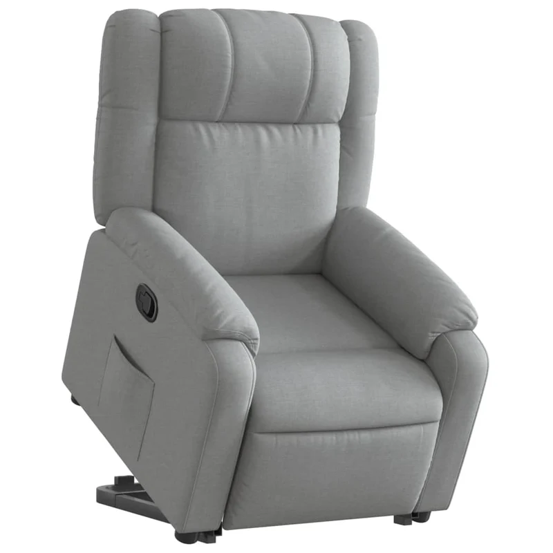 Fauteuil relax TV rembourrage confortable fonction de levage électrique en tissu gris clair DEC027898