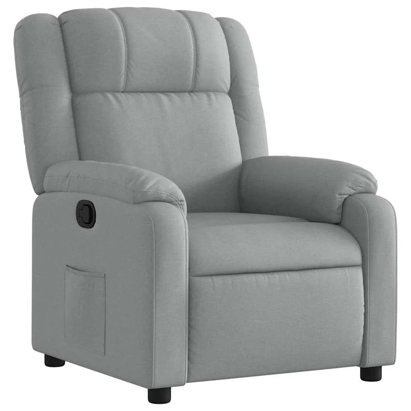 Fauteuil relax TV rembourrage confortable fonction d'inclinaison manuelle en tissu gris clair DEC027897
