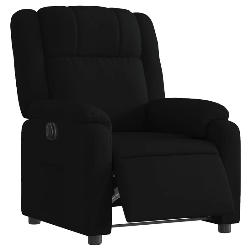 Fauteuil relax TV fonction d'inclinaison électrique très confortable en tissu noir DEC028509