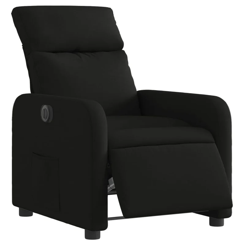 Fauteuil relax TV fonction d'inclinaison électrique très confortable en tissu noir DEC028495