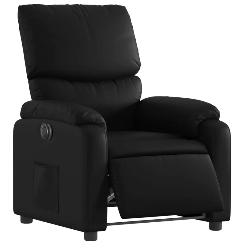 Fauteuil relax TV fonction d'inclinaison électrique très confortable en PVC noir DEC028467