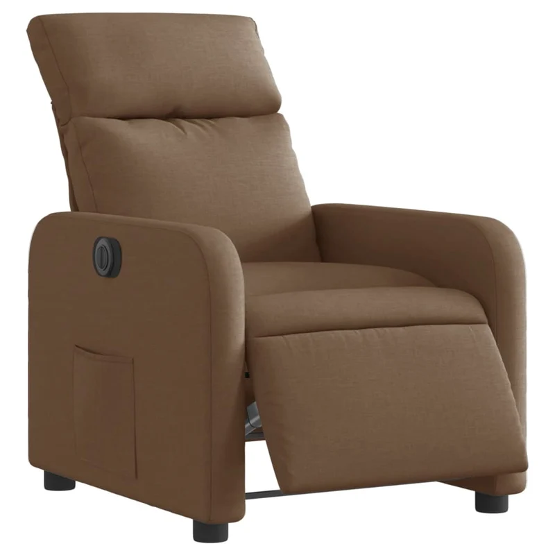Fauteuil relax TV fonction d'inclinaison électrique très confortable en tissu marron DEC028454