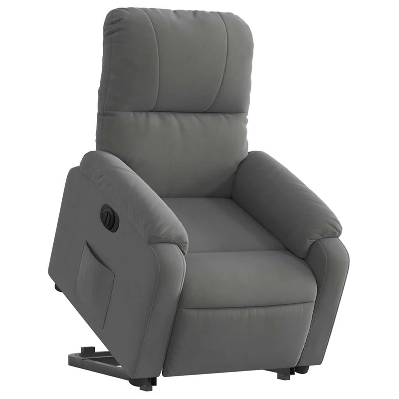 Fauteuil relax TV fonction de levage électrique très confortable en tissu microfibre gris DEC028368