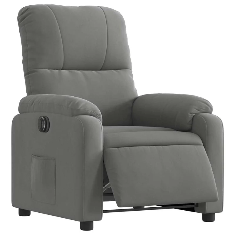 Fauteuil relax TV fonction d'inclinaison électrique très confortable en tissu microfibre gris DEC028367