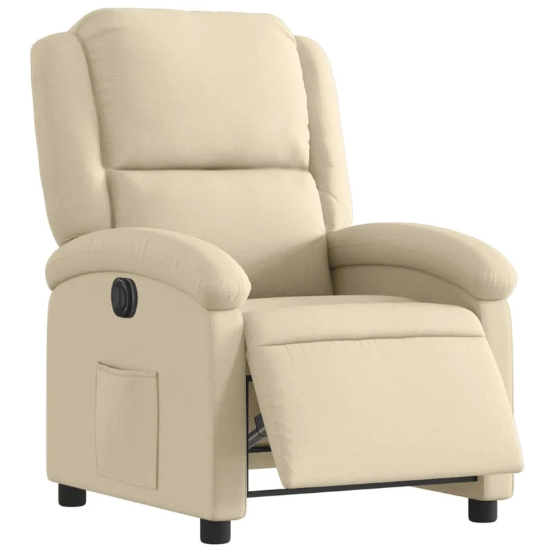 Fauteuil relax TV fonction d'inclinaison électrique très confortable en tissu crème DEC028278