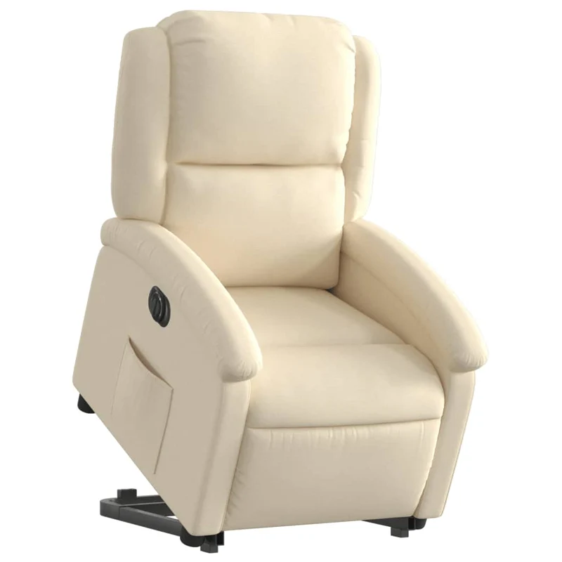 Fauteuil relax TV fonction de levage électrique très confortable en tissu crème DEC028276