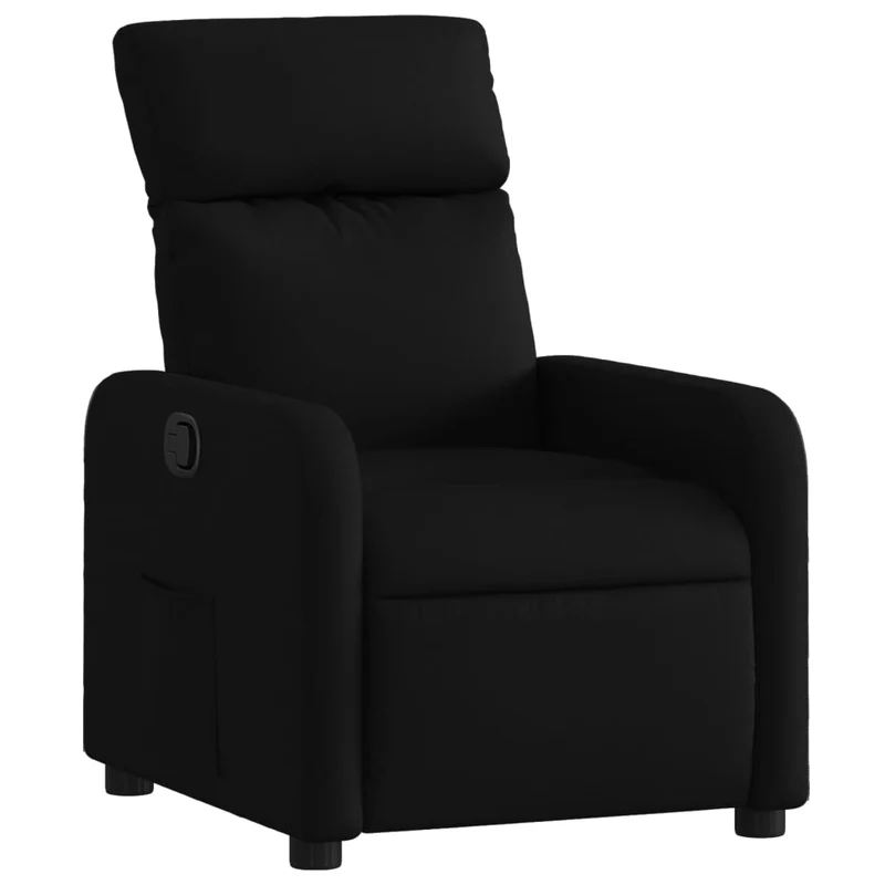 Fauteuil relax TV rembourrage confortable fonction d'inclinaison manuelle en tissu noir DEC028096