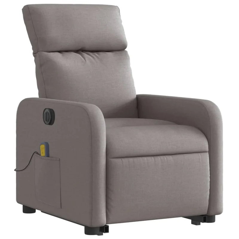 Fauteuil de relaxation fonction massage et inclinable fonction de levage électrique en tissu taupe DEC027863