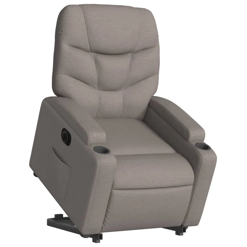 Fauteuil relax TV fonction de levage électrique très confortable en tissu taupe DEC028587