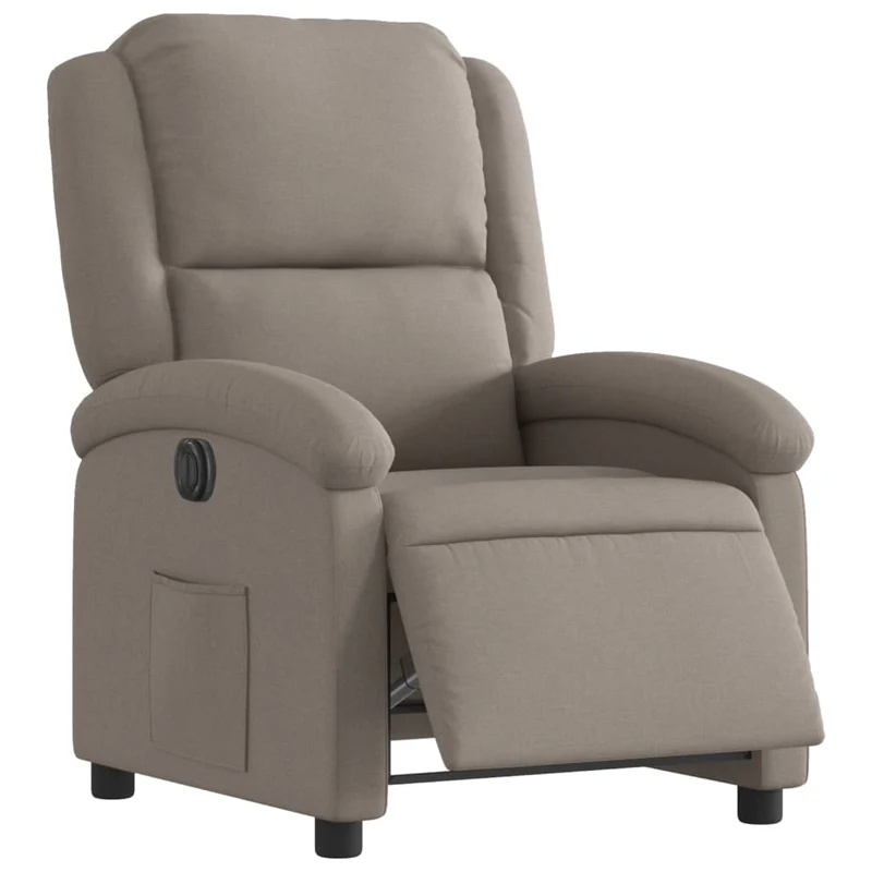 Fauteuil relax TV fonction d'inclinaison électrique très confortable en tissu taupe DEC028564