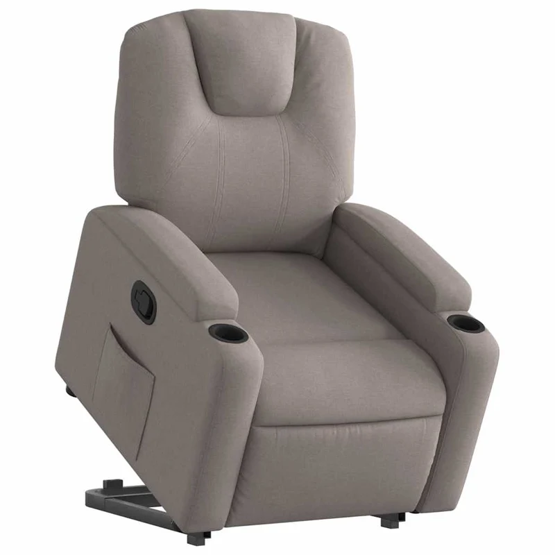 Fauteuil relax TV rembourrage confortable fonction de levage électrique en tissu taupe DEC028194