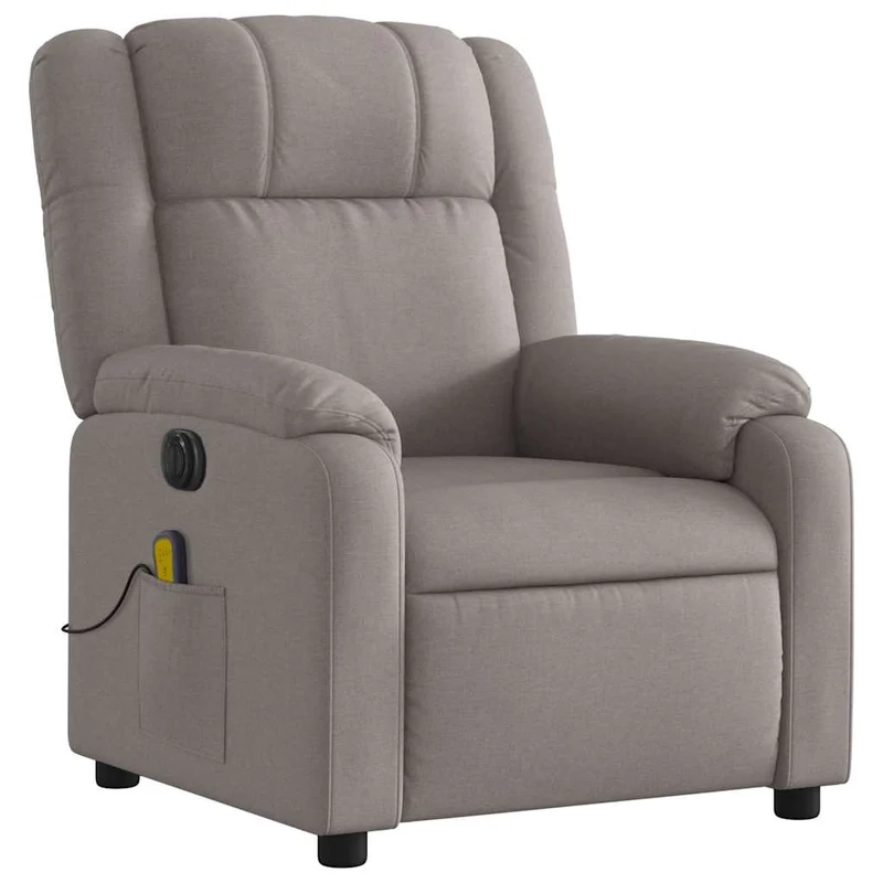 Fauteuil de relaxation TV fonction massage inclinable électrique 6 points de massage en tissu taupe DEC027268