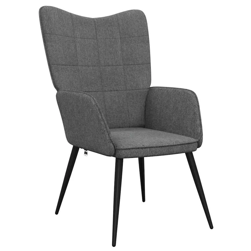 Fauteuil chaise de canapé design moderne en tissu gris foncé DEC026692