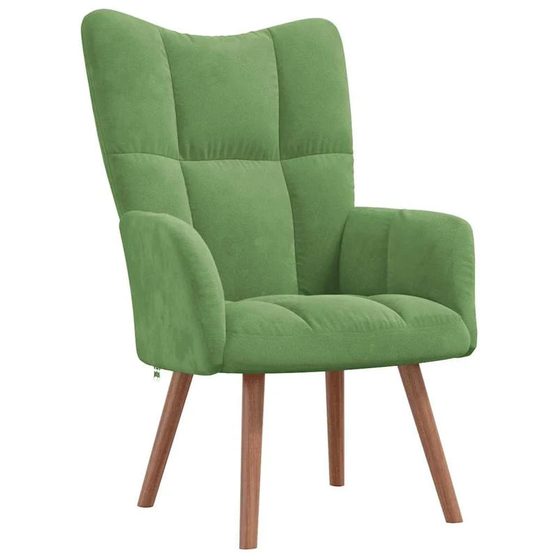 Fauteuil lounge chaise de canapé design moderne en velours vert clair DEC026776