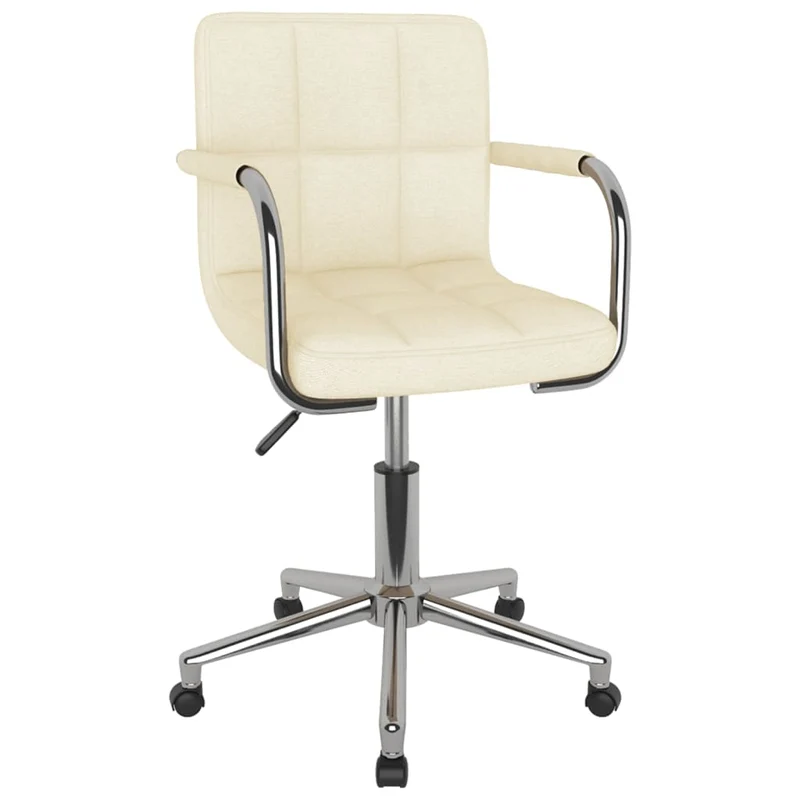 Chaise pivotante de salle à manger hauteur réglable en tissu crème DEC025075