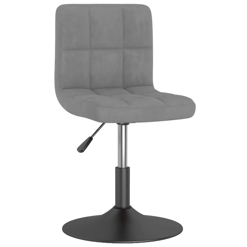 Chaise pivotante de salle à manger x1 hauteur réglable en velours gris clair DEC025082