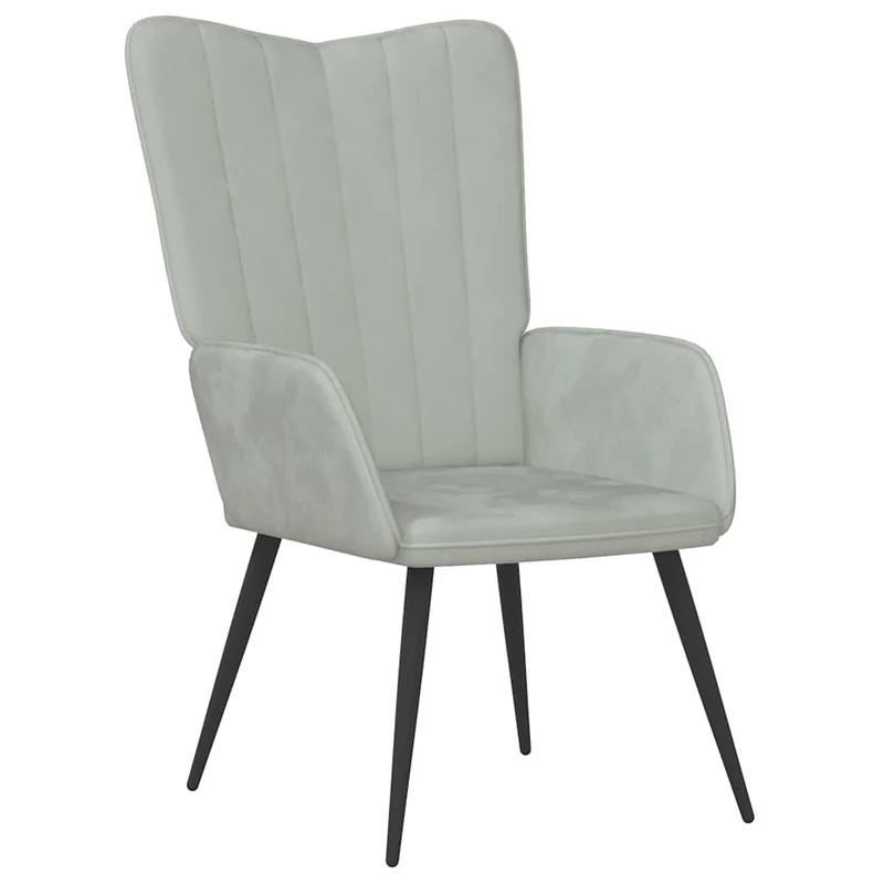 Fauteuil chaise de canapé design simple en velours gris clair DEC026674