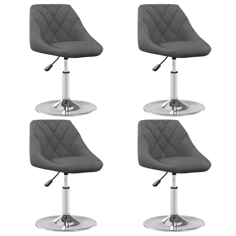 Lot de 4 chaises de salle à manger siège pivotant hauteur réglable en velours gris foncé DEC025362