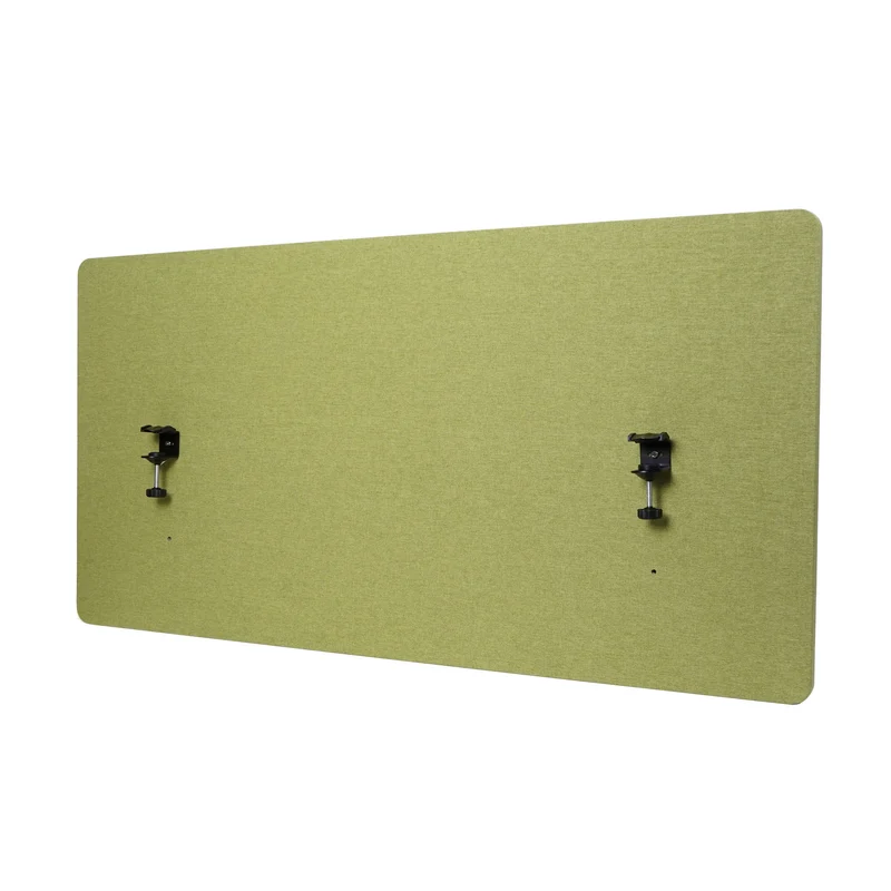 Cloison de table acoustique brise-vue pour bureau tableau d'affichage à double paroi en tissu vert 60 x 120 cm 04_0006430