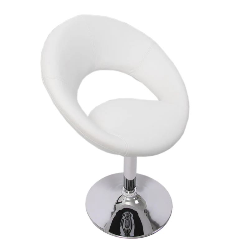 Chaise de salle à manger design moderne hauteur fixe assise en PVC blanc anneau décoratif 04_0006292