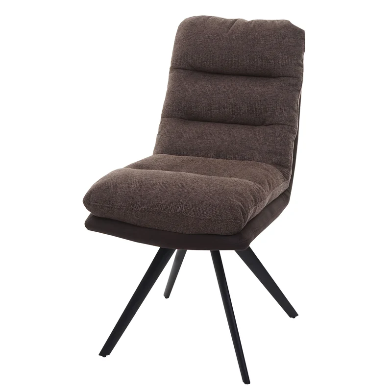 Chaise de salle à manger extra confortable pivotante tissu/textile marron foncé 04_0006359