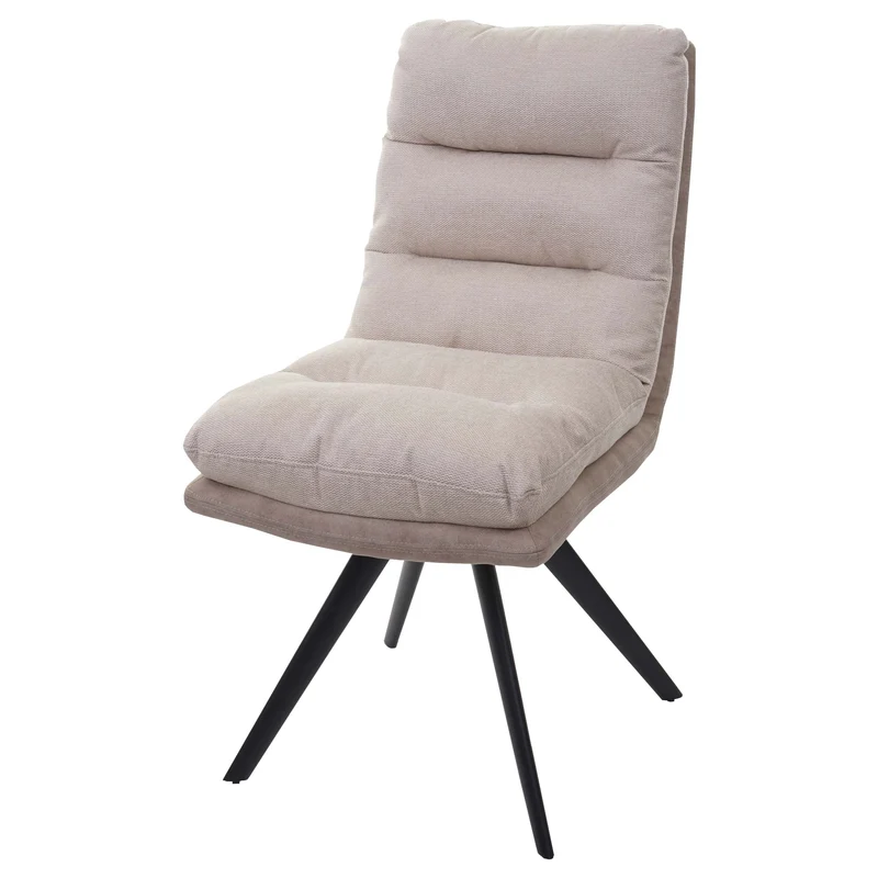 Chaise de salle à manger x1 pivotant extra confortable en tissu/textile crème 04_0006358