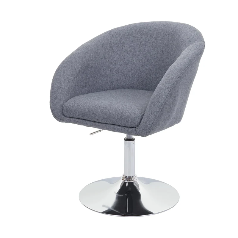 Chaise de salle à manger pivotante réglable en hauteur tissu/textile gris foncé 04_0006311