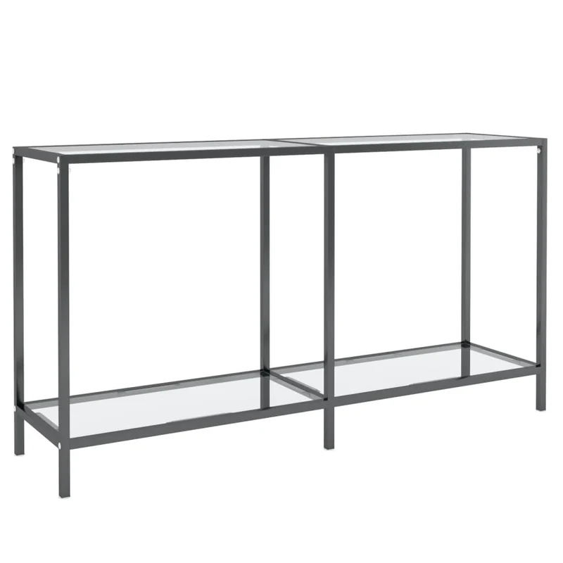 Meuble console d'entrée moderne table d'appoint 140 x 35 x 75,5 cm verre trempé transparent et acier DEC032266