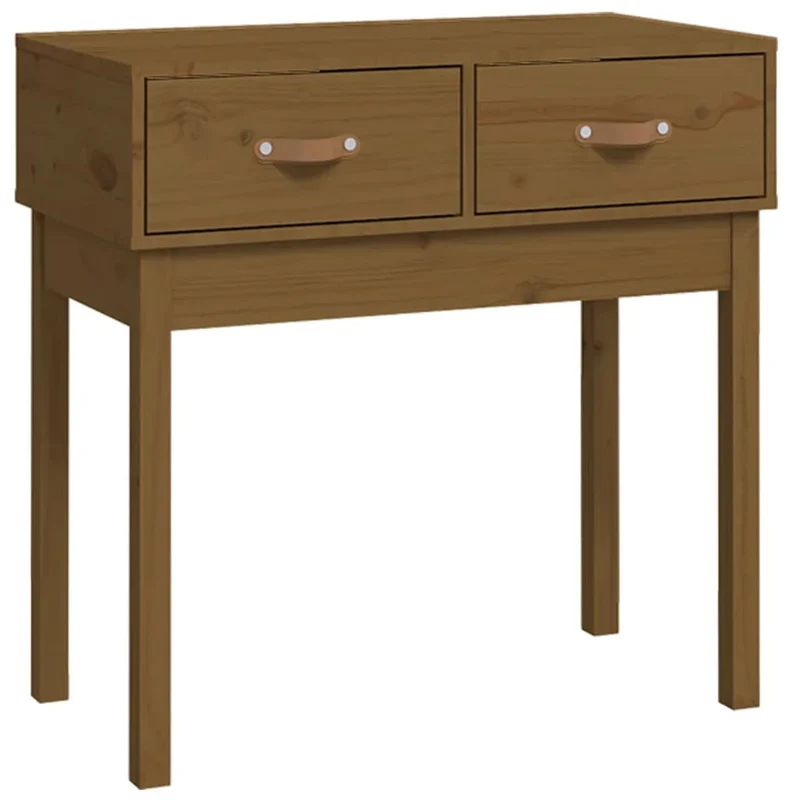 Meuble console d'entrée moderne table d'appoint avec tiroirs 76,5 x 40 x 75 cm bois de pin marron miel DEC032052