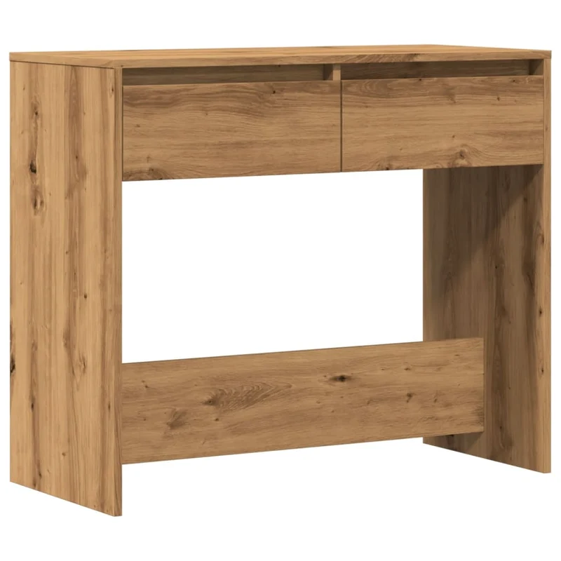 Meuble console d'entrée moderne table d'appoint avec tiroirs 89 x 41 x 76,5 cm bois d'ingénierie couleur chêne DEC031750