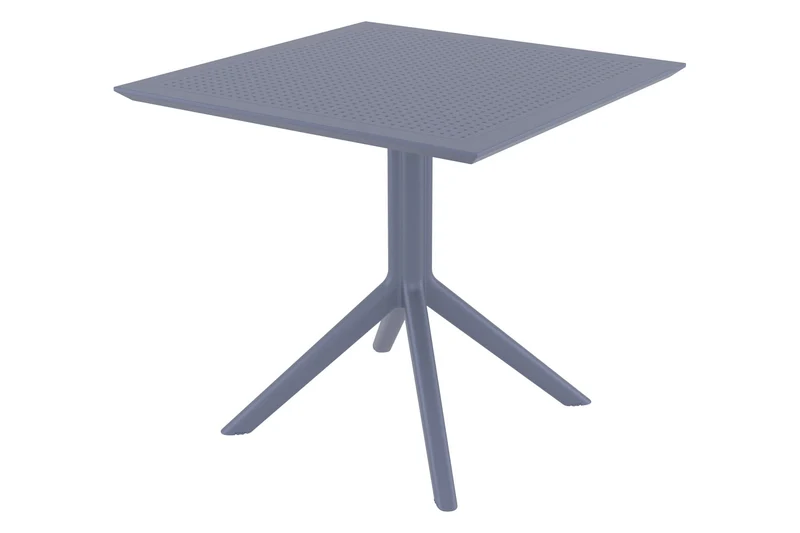 Table de jardin lounge pour intérieur ou extérieur hauteur fixe 74 cm en plastique gris foncé 10_0003056