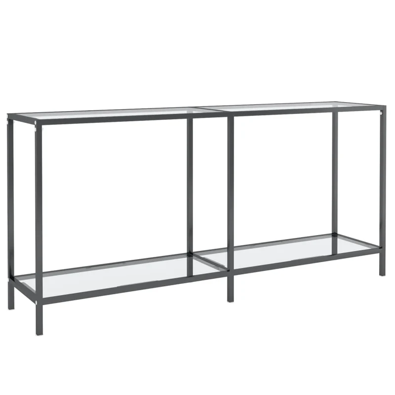 Table d'appoint console pratique pour une entrée organisée 160 x 35 x 75,5 cm verre trempé transparent et acier DEC032267
