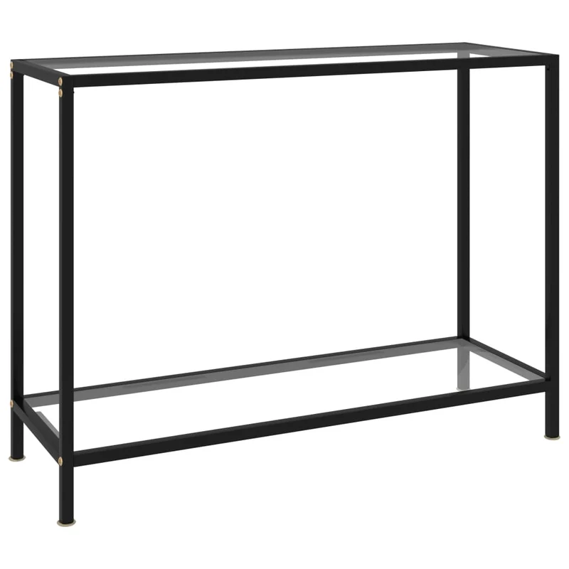 Table d'appoint console pratique pour une entrée organisée 100 x 35 x 75 cm verre trempé transparent et acier DEC032261