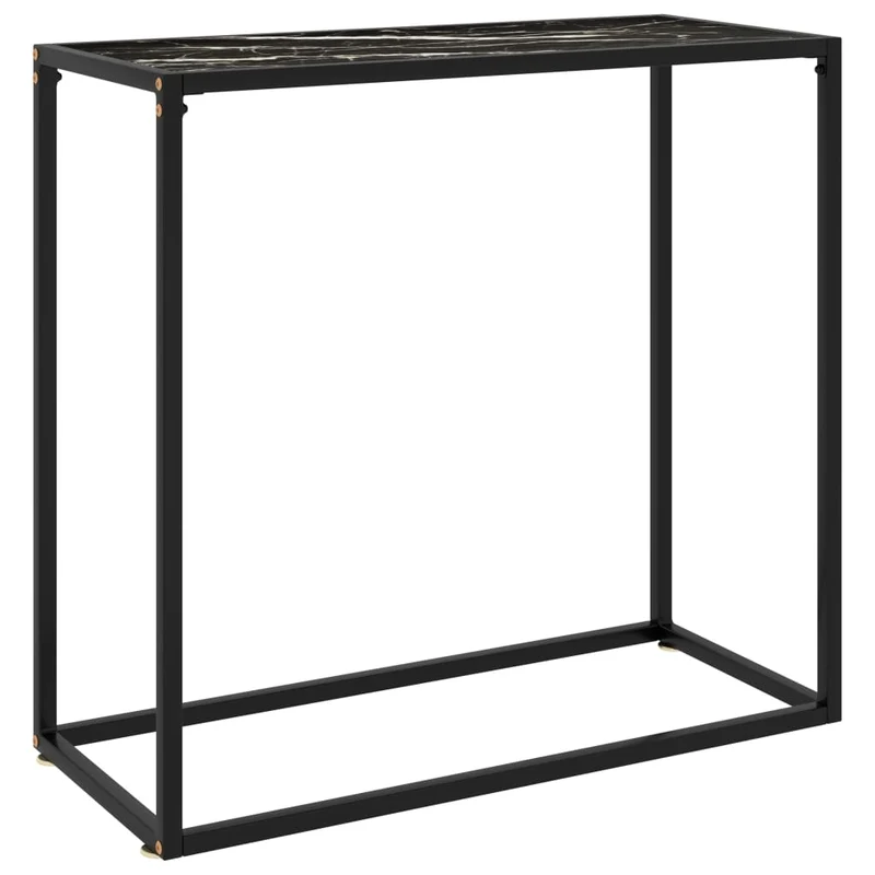Table d'appoint console pratique pour une entrée organisée 80 x 35 x 75 cm verre trempé et acier DEC032170
