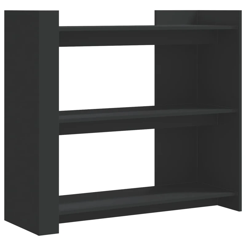 Table d'appoint console pratique avec étagères pour une entrée organisée 100 x 35 x 90 cm bois d'ingénierie noir DEC032083