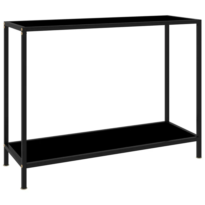 Table d'appoint console pratique pour une entrée organisée 100 x 35 x 75 cm verre trempé et acier noir DEC032078