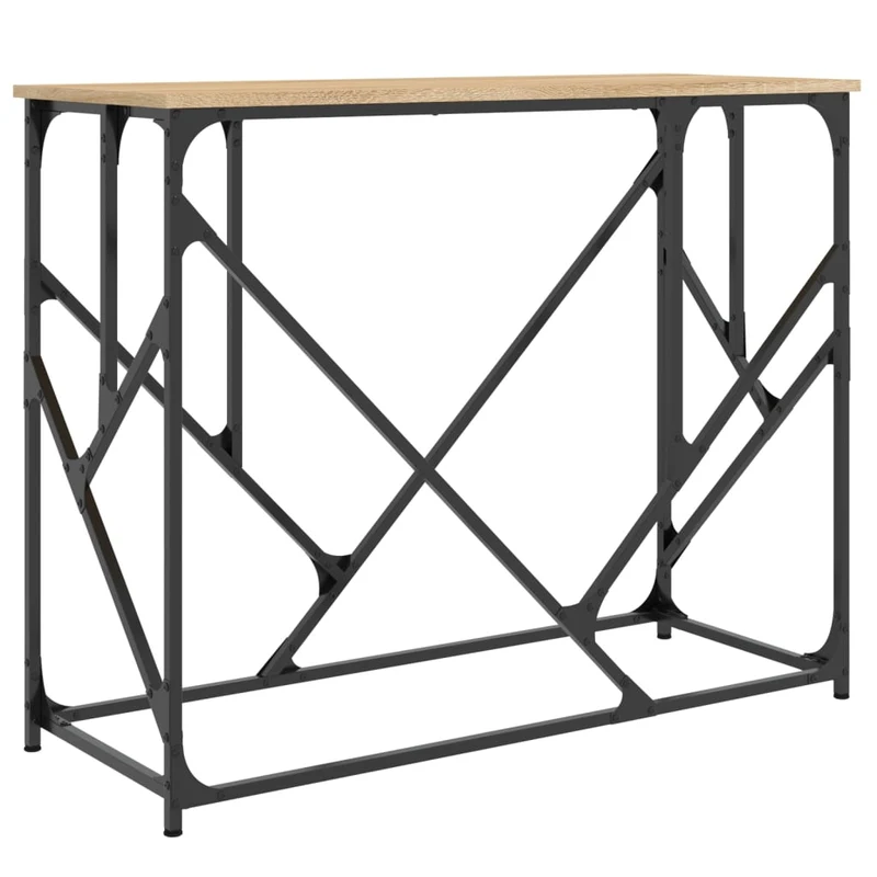 Table d'appoint console pratique pour une entrée organisée 100 x 40 x 80 cm bois d'ingénierie et métal DEC031921