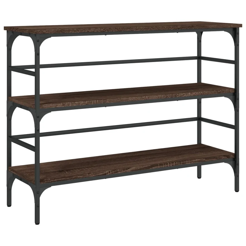 Table d'appoint console pratique avec étagères pour une entrée organisée 100 x 32 x 75 cm bois d'ingénierie marron DEC031836