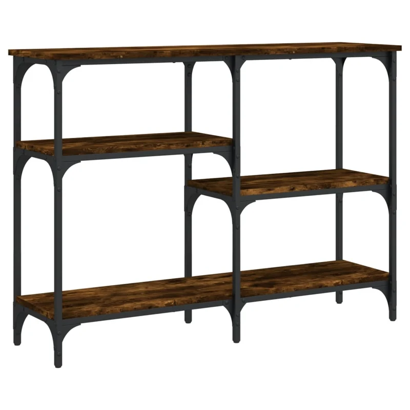 Table d'appoint console pratique avec étagères pour une entrée organisée 102 x 29 x 75 cm bois d'ingénierie et métal DEC031778