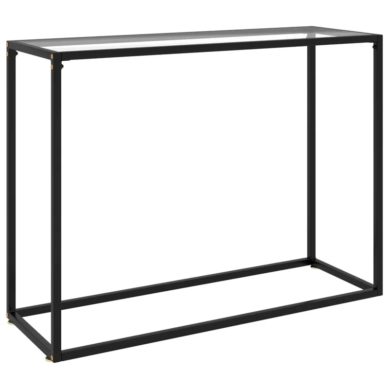 Table d'appoint console pratique pour une entrée organisée 100 x 35 x 75 cm verre trempé transparent et acier DEC032262