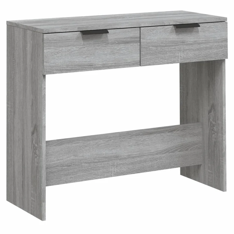 Table d'appoint console pratique avec tiroirs pour une entrée organisée 90 x 36 x 75 cm bois d'ingénierie gris DEC032256