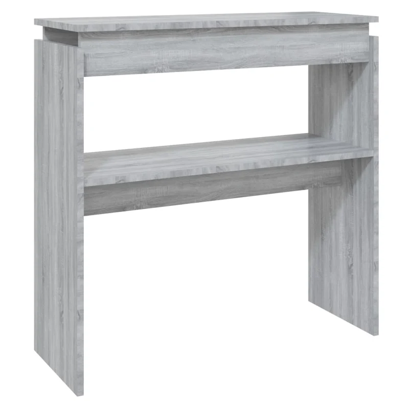 Table d'appoint console pratique avec étagères pour une entrée organisée 80 x 30 x 80 cm bois d'ingénierie gris DEC032251