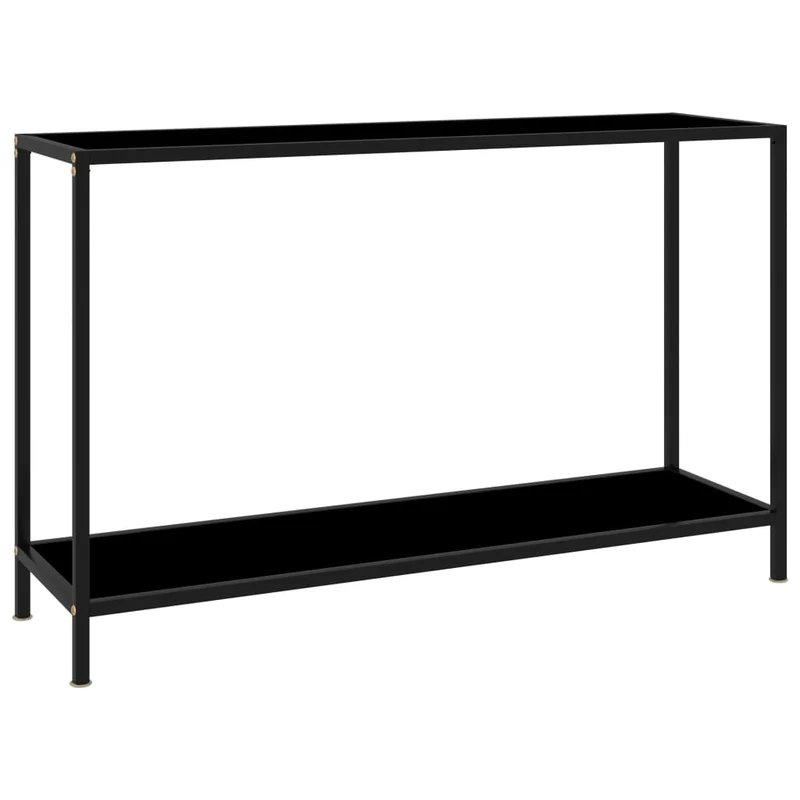 Table d'appoint console pratique pour une entrée organisée 120 x 35 x 75 cm verre trempé noir DEC032106